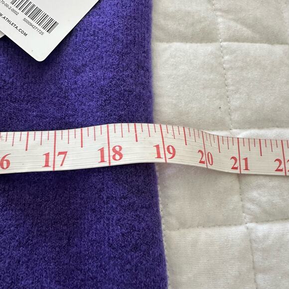ATHLETA Womens Sweater Small Purple Merino Wool Blend V-Neck Westwood Casual - Picture 11 of 14